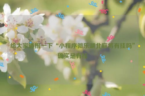 给大家通报一下“小程序微乐湖北麻将有挂吗”确实是有挂