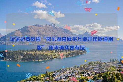 玩家必看教程“微乐湖南麻将万能开挂器通用版”(原来确实是有挂)