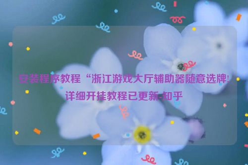 安装程序教程“浙江游戏大厅辅助器随意选牌!详细开挂教程已更新-知乎