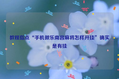 教程指点“手机微乐南昌麻将怎样开挂”确实是有挂