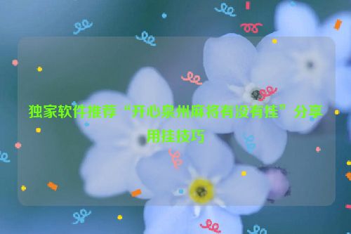 独家软件推荐“开心泉州麻将有没有挂”分享用挂技巧