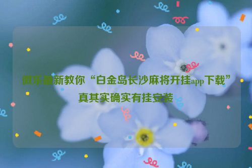 微乐最新教你“白金岛长沙麻将开挂app下载”真其实确实有挂安装