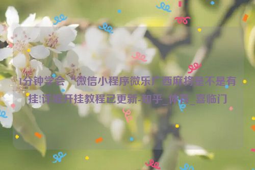 1分钟学会“微信小程序微乐广西麻将是不是有挂!详细开挂教程已更新-知乎_体育_喜临门