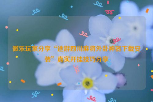 微乐玩家分享“途游四川麻将外卦神器下载安装”真实开挂技巧分享
