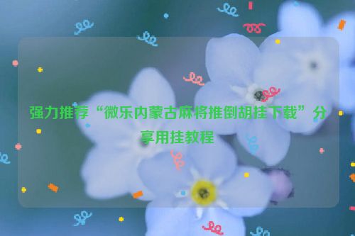 强力推荐“微乐内蒙古麻将推倒胡挂下载”分享用挂教程