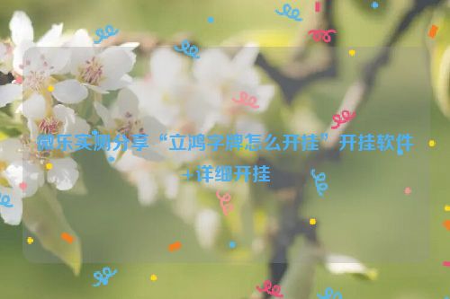 微乐实测分享“立鸿字牌怎么开挂”开挂软件+详细开挂