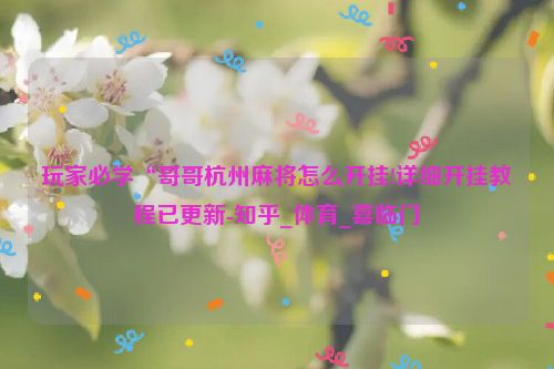 玩家必学“哥哥杭州麻将怎么开挂!详细开挂教程已更新-知乎_体育_喜临门