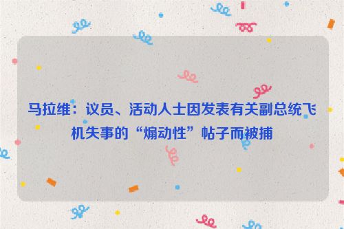 马拉维：议员、活动人士因发表有关副总统飞机失事的“煽动性”帖子而被捕