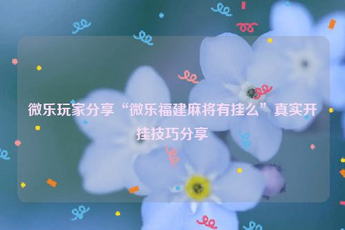 微乐玩家分享“微乐福建麻将有挂么”真实开挂技巧分享