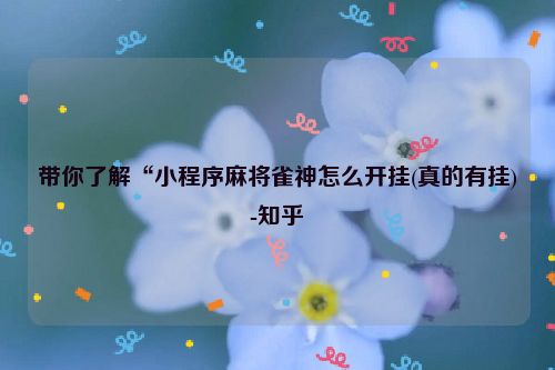 带你了解“小程序麻将雀神怎么开挂(真的有挂)-知乎