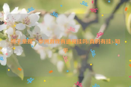 终于呈现”中洲游戏有透视挂吗(真的有挂)-知乎