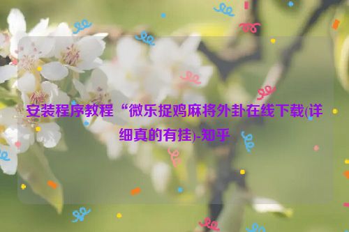 安装程序教程“微乐捉鸡麻将外卦在线下载(详细真的有挂)-知乎