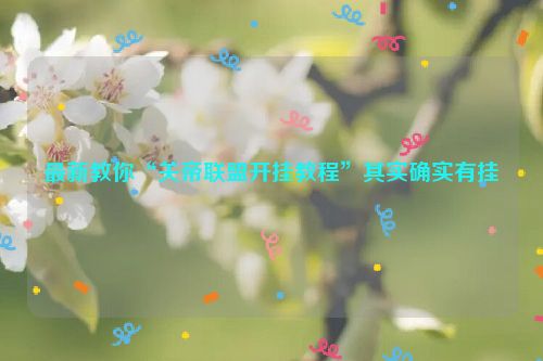 最新教你“关帝联盟开挂教程”其实确实有挂