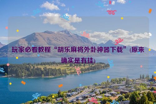 玩家必看教程“胡乐麻将外卦神器下载”(原来确实是有挂)