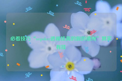 必看技巧“wepoker透视挂真的假的德州”其实有挂